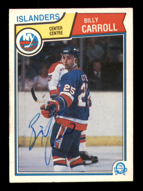 Billy Carroll Autographed 1983-84 O-Pee-Chee Card #5 New York Islanders SKU #251942
