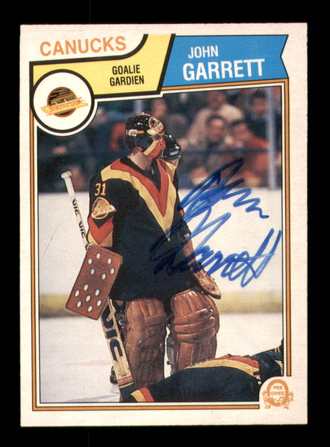 John Garrett Autographed 1983-84 O-Pee-Chee Card #349 Vancouver Canucks SKU #252011