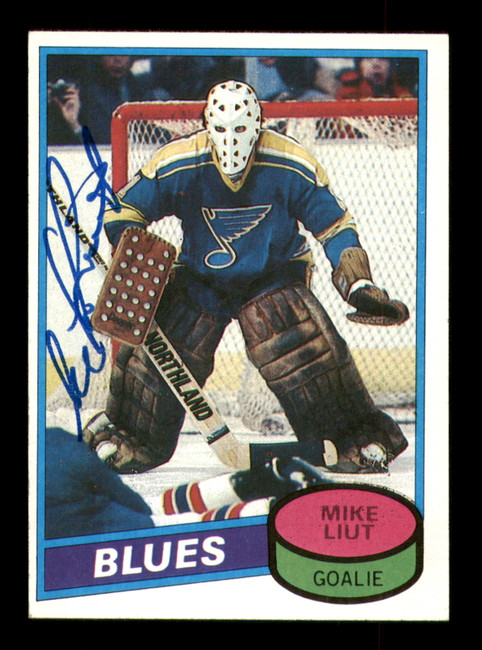 Mike Liut Autographed 1980-81 Topps Rookie Card #31 St. Louis Blues SKU #251213