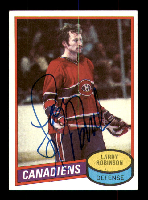 Larry Robinson Autographed 1980-81 Topps Card #230 Montreal Canadiens SKU #251246