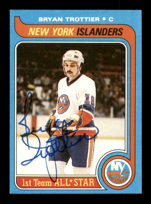 Bryan Trottier Autographed 1979-80 Topps Card #100 New York Islanders SKU #251305