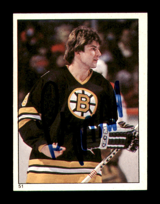 Peter McNab Autographed 1983-84 Topps Stickers Card #51 Boston Bruins SKU #251481