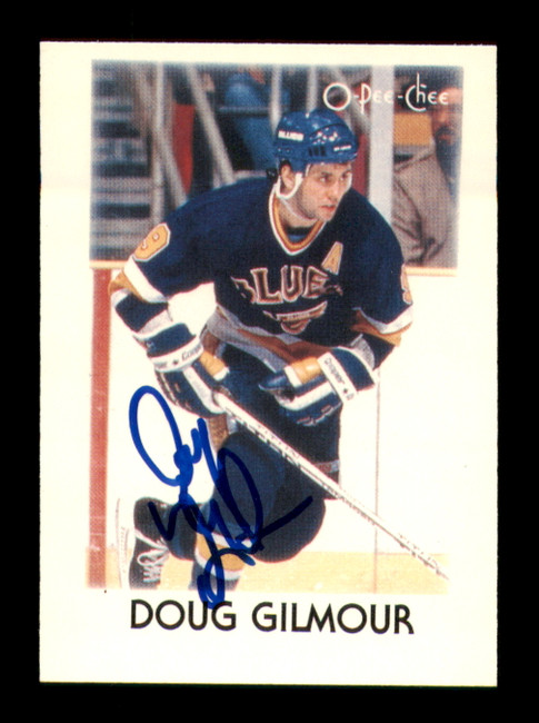 Doug Gilmour Autographed 1987-88 O-Pee-Chee Minis Card #11 St. Louis Blues SKU #251726
