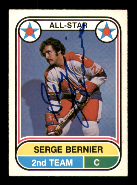 Serge Bernier Autographed 1975-76 O-Pee-Chee WHA Card #70 Quebec Nordiques SKU #251800