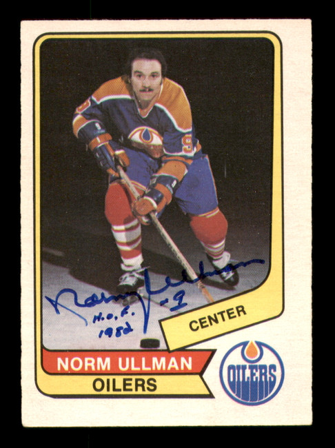 Norm Ullman Autographed 1976-77 O-Pee-Chee WHA Card #126 Edmonton Oilers SKU #251927