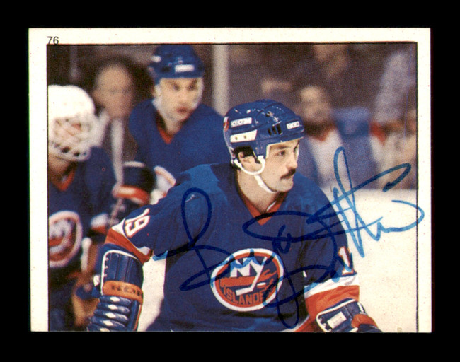 Bryan Trottier Autographed 1983-84 Topps Stickers Card #76 New York Islanders SKU #251496
