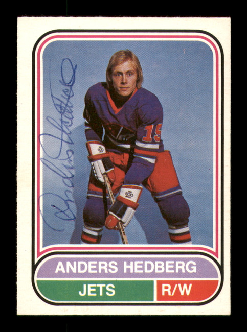 Anders Hedberg Autographed 1975-76 O-Pee-Chee WHA Card #40 Winnipeg Jets SKU #251776