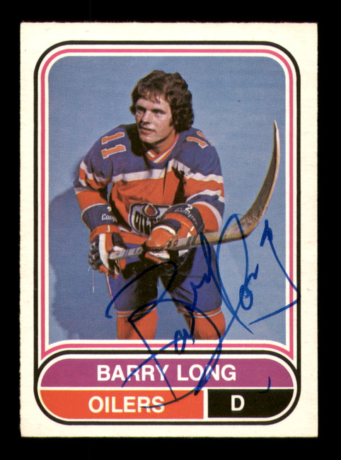 Barry Long Autographed 1975-76 O-Pee-Chee WHA Card #90 Edmonton Oilers SKU #251833