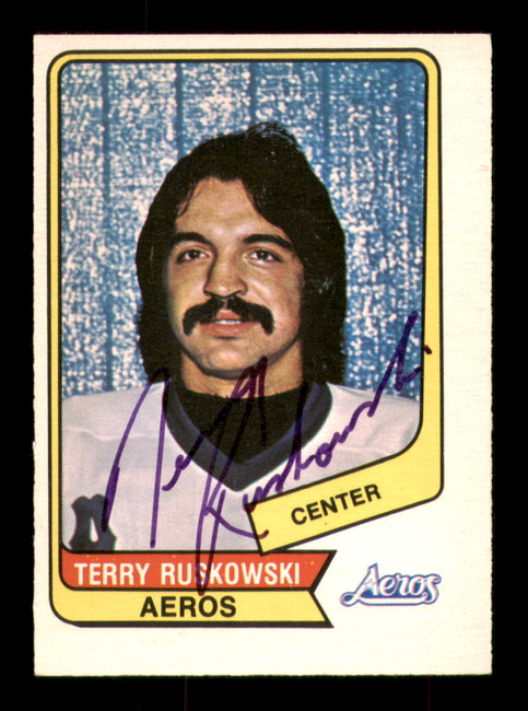 Terry Ruskowski Autographed 1976-77 O-Pee-Chee WHA Card #38 Houston Aeros SKU #251909