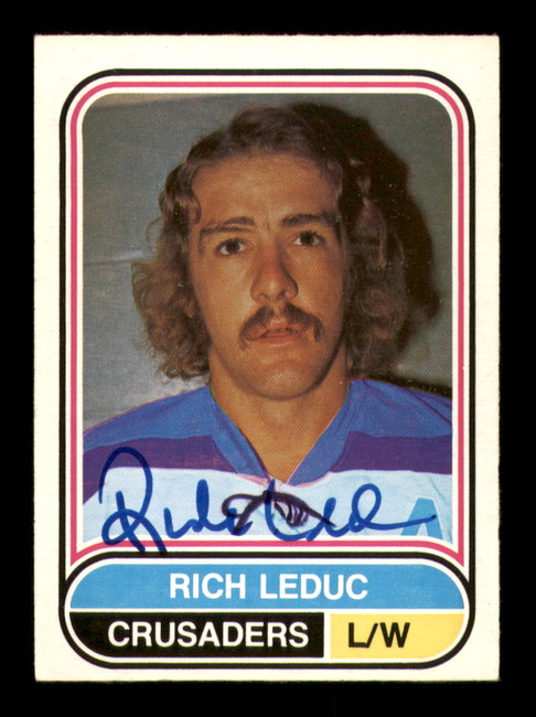 Rich Leduc Autographed 1975-76 O-Pee-Chee WHA Card #113 Cleveland Crusaders SKU #251862