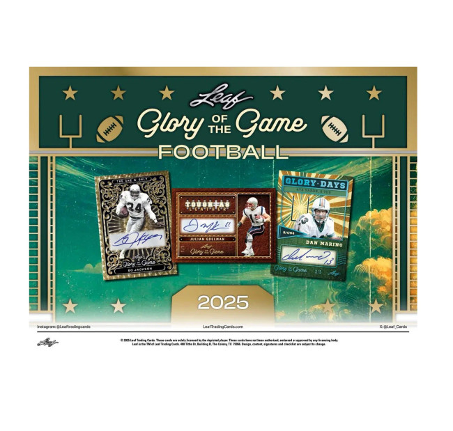 2025 Leaf Glory of the Game Football Hobby Box Stock #252712