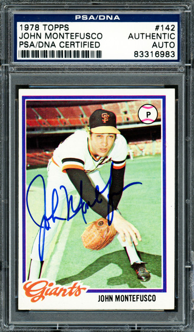 John Montefusco Autographed 1978 Topps Card #142 San Francisco Giants PSA/DNA #83316983