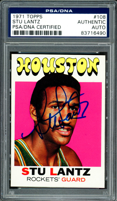 Stu Lantz Autographed 1971-72 Topps Card #108 Houston Rockets PSA/DNA #83716490
