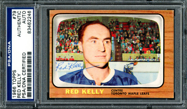 Red Kelly Autographed 1966-67 Topps Card #79 Toronto Maple Leafs PSA/DNA #83462246