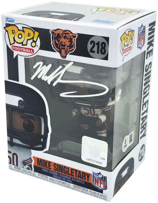 Mike Singletary Autographed Funko #218 Funko Pop Vinyl Figurine Chicago Bears Beckett BAS Witness Stock #253286