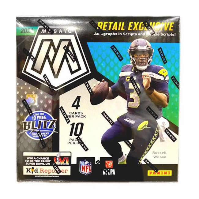 2021 Panini Mosaic Football Mega Box (Reactive Blue Parallels!) Stock #253499