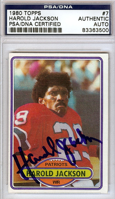 Harold Jackson Autographed 1980 Topps Card #7 New England Patriots PSA/DNA #83363500