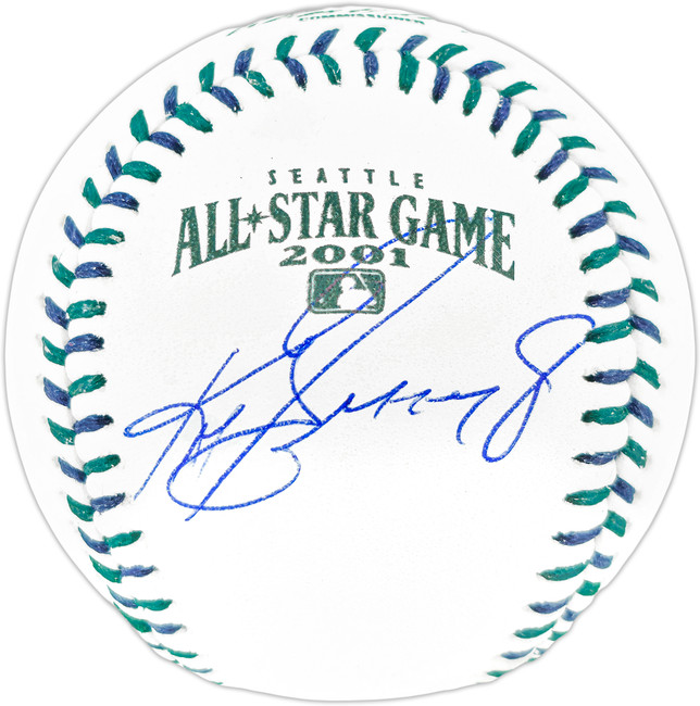 Ken Griffey Jr. Autographed Official 2001 All Star Game Logo Game Baseball Seattle Mariners Beckett BAS Witness Stock #253717 Ken Griffey Jr. Autographed Official 2001 All Star Game Logo Game Baseball Seattle Mariners Beckett BAS Witness Stock #253717
