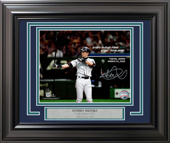 Ichiro Suzuki Autographed Framed 8x10 Photo Seattle Mariners Tokyo Dome Last Game IS Holo Stock #254275 Ichiro Suzuki Autographed Framed 8x10 Photo Seattle Mariners Tokyo Dome Last Game IS Holo Stock #254275