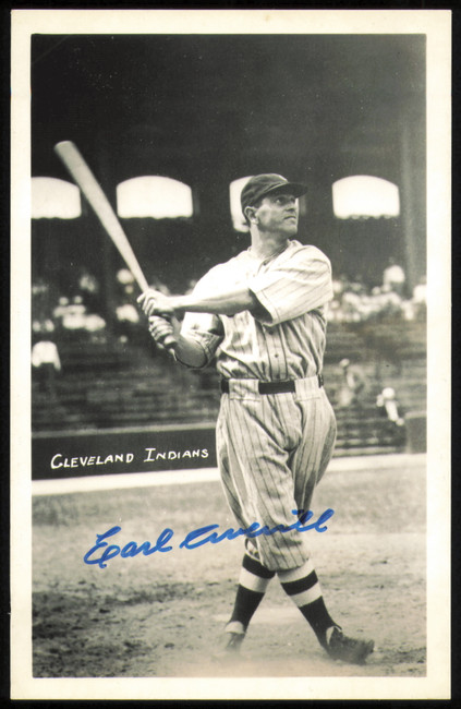 Earl Averill Autographed 3.5x5.5 Postcard Cleveland Indians SKU #254606