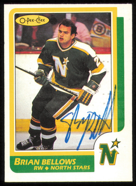 Brian Bellows Autographed 1986-87 O-Pee-Chee Card #75 Minnesota North Stars SKU #254741