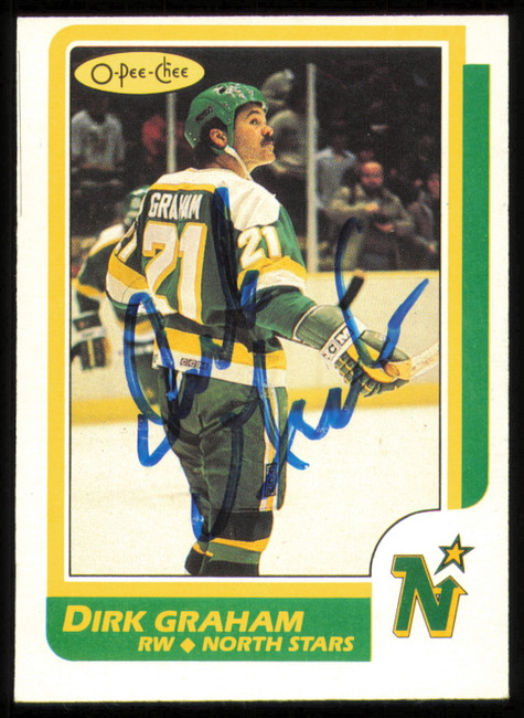 Dirk Graham Autographed 1986-87 O-Pee-Chee Card #143 Minnesota North Stars SKU #254771