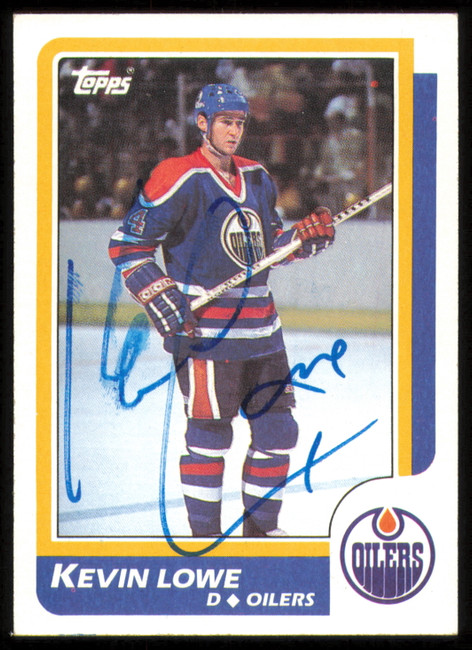 Kevin Lowe Autographed 1986-87 Topps Card #197 Edmonton Oilers SKU #254799