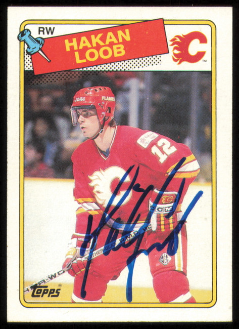 Hakan Loob Autographed 1988-89 Topps Card #110 Calgary Flames SKU #254901
