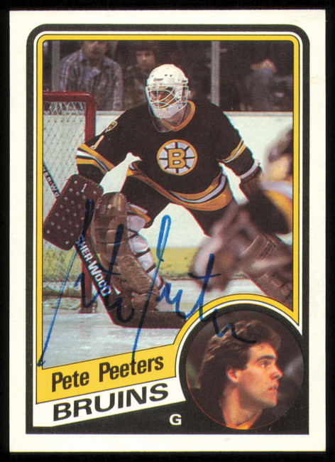 Pete Peeters Autographed 1984-85 Topps Card #12 Boston Bruins SKU #254918