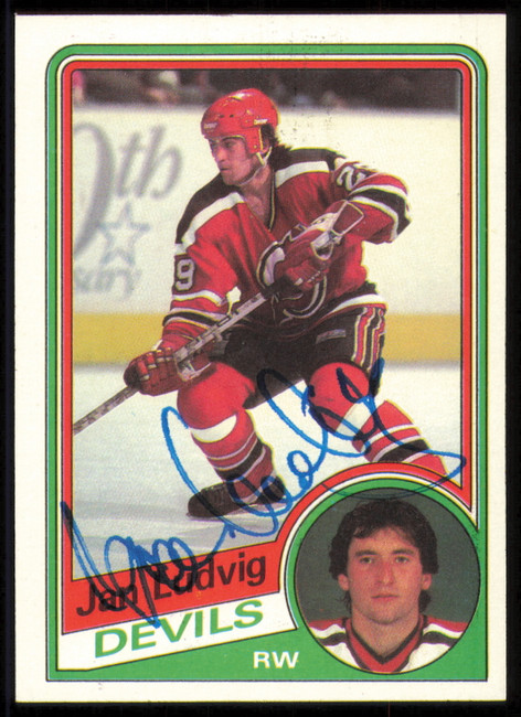 Jan Ludvig Autographed 1984-85 Topps Card #88 New Jersey Devils SKU #254983