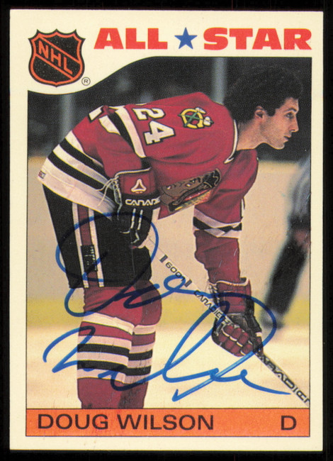 Doug Wilson Autographed 1985-86 Topps All Star Sticker Card #11 Chicago Blackhawks SKU #255089