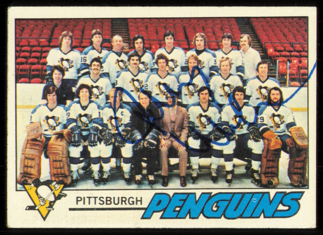 Johnny Wilson Autographed 1977-78 Topps Card #84 Pittsburgh Penguins SKU #255092
