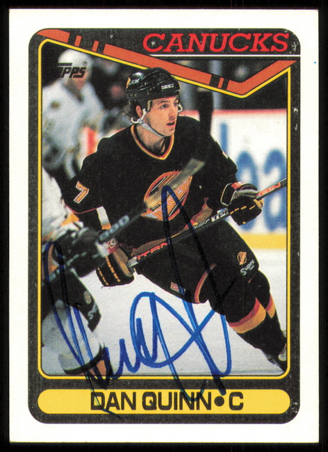 Dan Quinn Autographed 1990-91 Topps Card #272 Vancouver Canucks SKU #255116