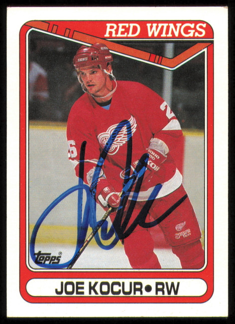 Joe Kocur Autographed 1990-91 Topps Rookie Card #55 Detroit Red Wings SKU #255150