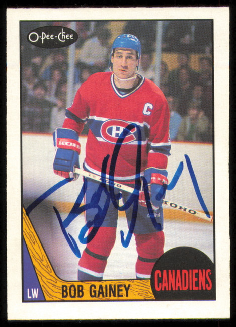 Bob Gainey Autographed 1987-88 O-Pee-Chee Card #228 Montreal Canadiens SKU #255231