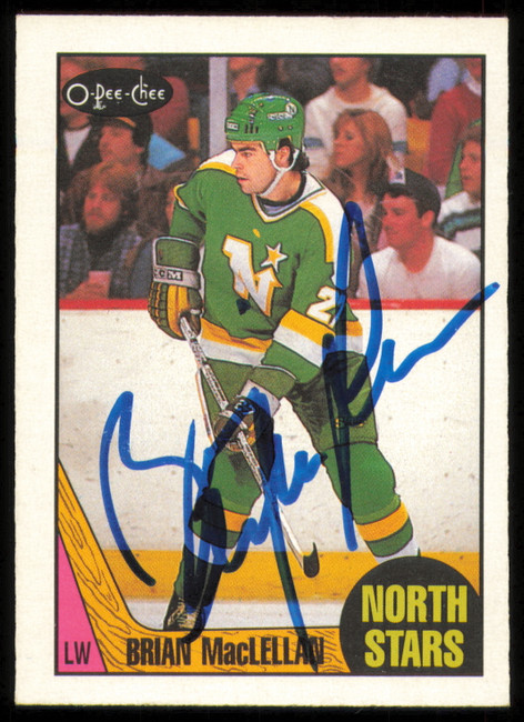 Brian MacLellan Autographed 1987-88 O-Pee-Chee Card #31 Minnesota North Stars SKU #255273