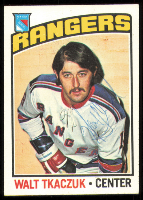 Walt Tkaczuk Autographed 1976-77 Topps Card #220 New York Rangers SKU #255339