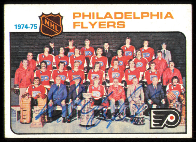Rick MacLeish Autographed 1975-76 Topps Card #95 Philadelphia Flyers SKU #255371