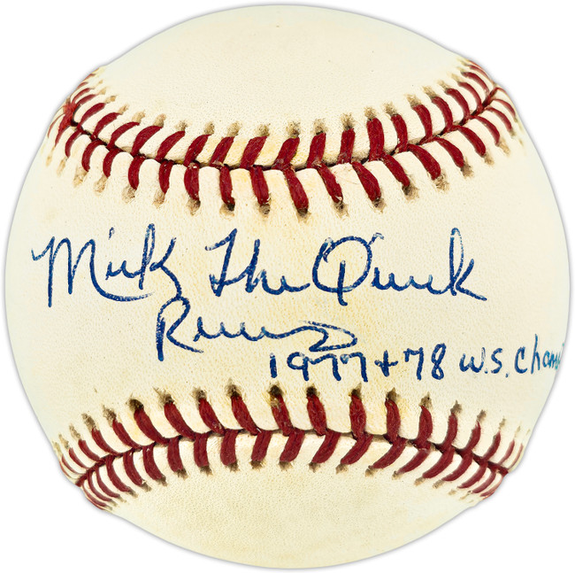 Mickey Rivers Autographed Official AL Baseball New York Yankees "The Quick 1977 & 78 WS Champs" Beckett BAS QR #BU86779