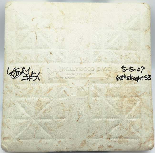 Ichiro Suzuki Autographed Game Used MLB 2nd Base Seattle Mariners "5-15-07, 44th Straight SB, #51" Beckett Witness & MLB Holo #BB509385