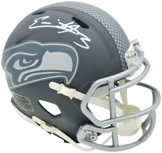 Nick Emmanwori Autographed Seattle Seahawks Slate Silver Speed Mini Helmet Beckett BAS Witness Stock #256027