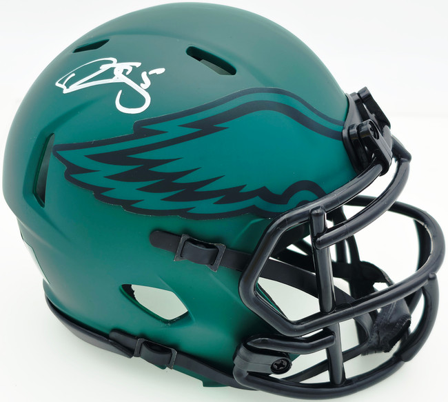 Donovan McNabb Autographed Philadelphia Eagles Rave Green Mini Helmet Beckett BAS Witness Stock #256863