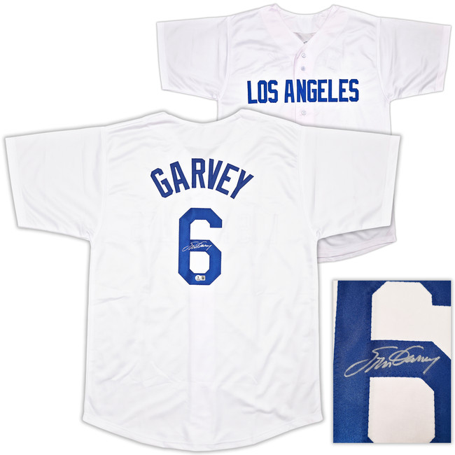 Los Angeles Dodgers Steve Garvey Autographed White Jersey Beckett BAS Witness Stock #256840