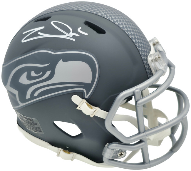 Zach Charbonnet Autographed Seattle Seahawks Slate Silver Speed Mini Helmet MCS Holo Stock #256970