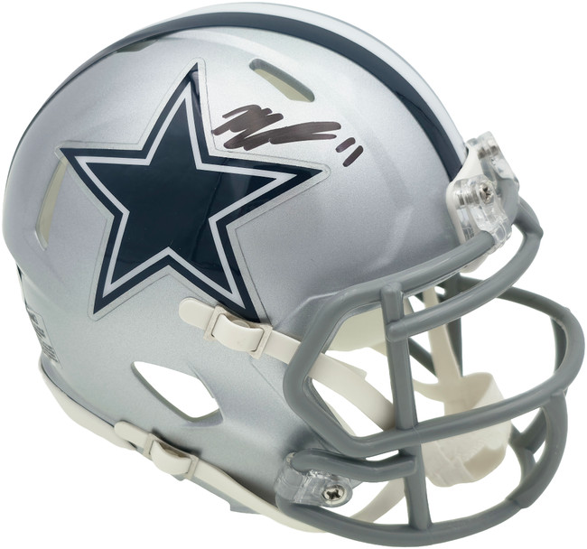 Micah Parson Autographed Dallas Cowboys Silver Speed Mini Helmet Fanatics Holo Stock #256994