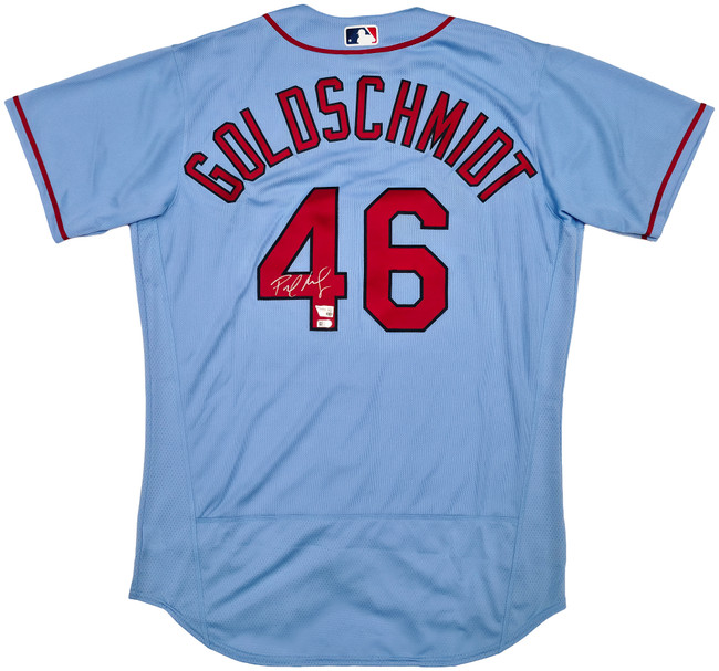 St. Louis Cardinals Paul Goldschmidt Autographed Blue Nike Authentic Collection Jersey Size 48 Fanatics & MLB Holo Stock #257009