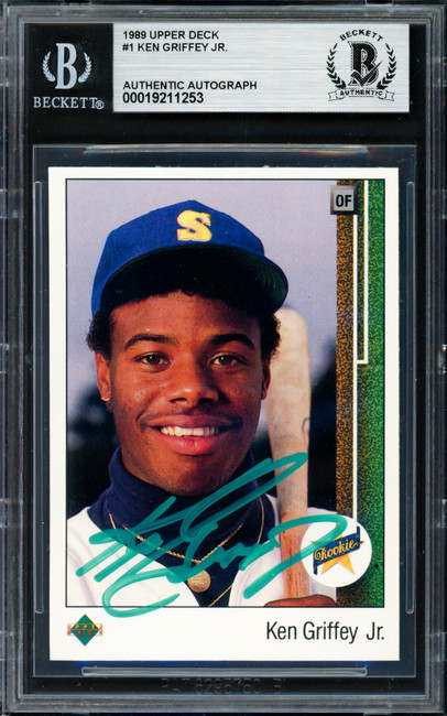 Ken Griffey Jr. Autographed 1989 Upper Deck Rookie Card #1 Seattle Mariners Beckett BAS #19211253