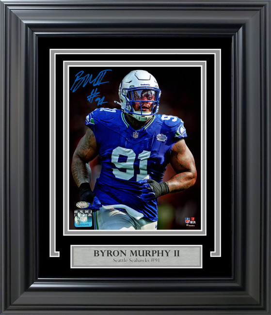Byron Murphy II Autographed Framed 8x10 Photo Seattle Seahawks MCS Holo Stock #258274