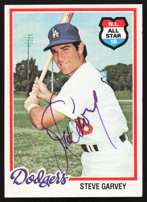 Steve Garvey Autographed 1978 Topps Card #350 Los Angeles Dodgers SKU #258652