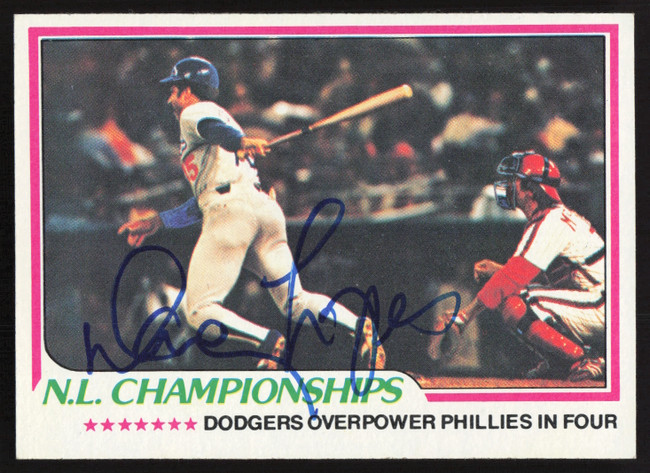 Dave Lopes Autographed 1978 Topps Card #412 Los Angeles Dodgers SKU #258663
